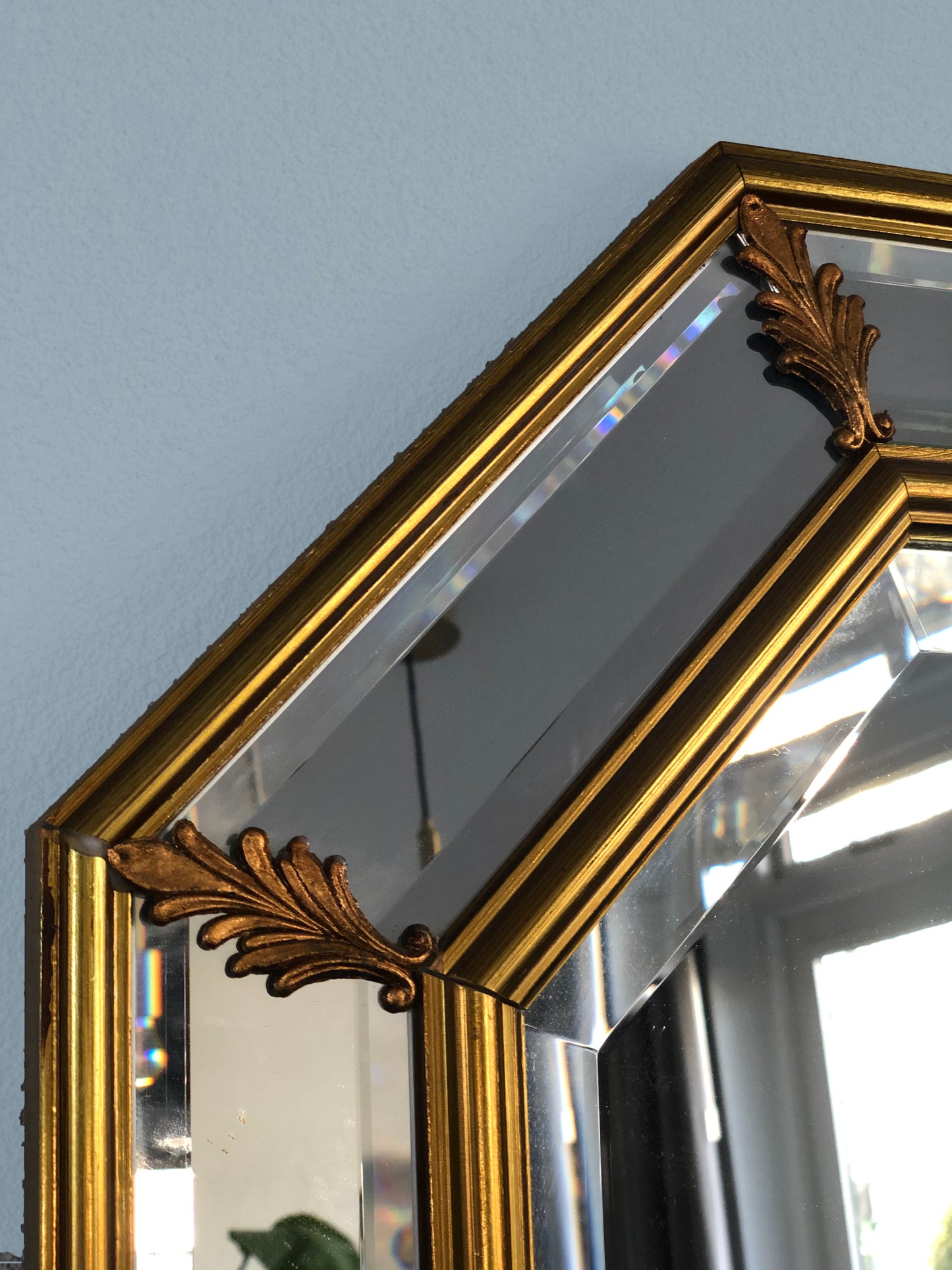 Vintage Facet Cut Hollywood Regency Mirror 1960s