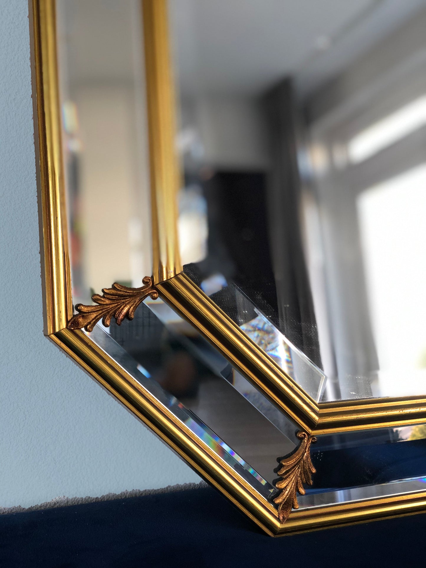 Vintage Facet Cut Hollywood Regency Mirror 1960s