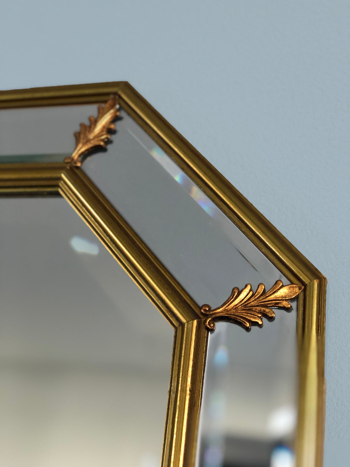 Vintage Facet Cut Hollywood Regency Mirror 1960s
