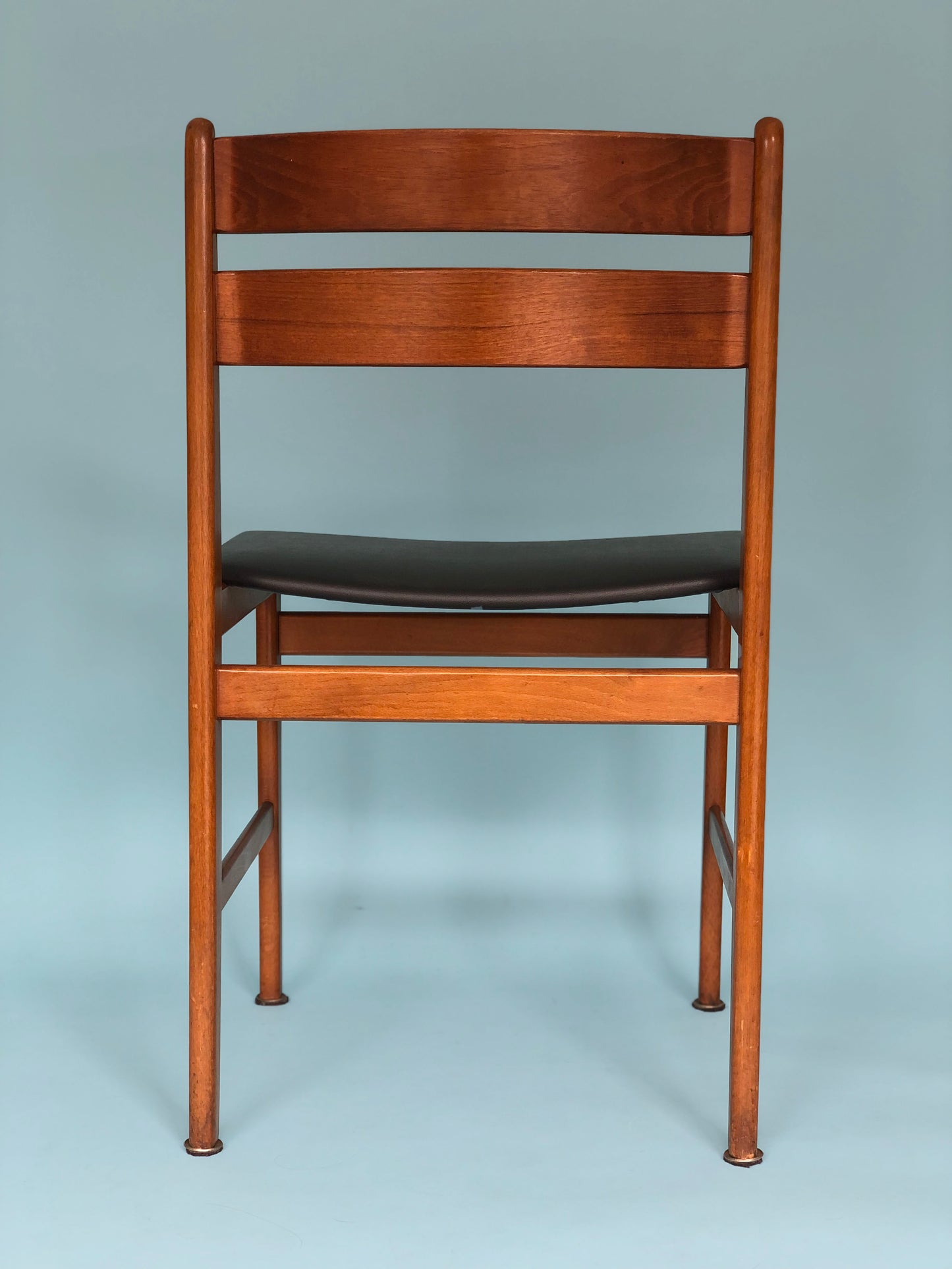 Vintage Teak Skai Leather Dining Chairs 1960s Denmark Set of 4.