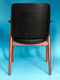 Vintage Black Leather Teak Chair